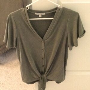 Green envelope sage green tie top